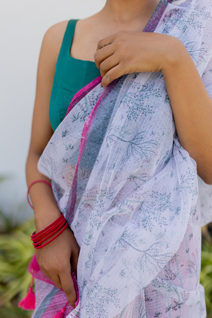 Exclusive Amounee Sanganeer Hand Block Printed Kota Saree