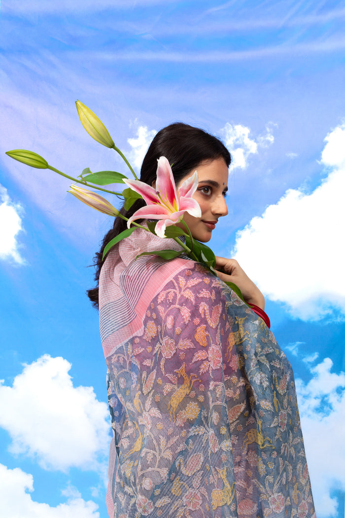 Exclusive Amounee Sanganeer Hand Block Printed Kota Saree
