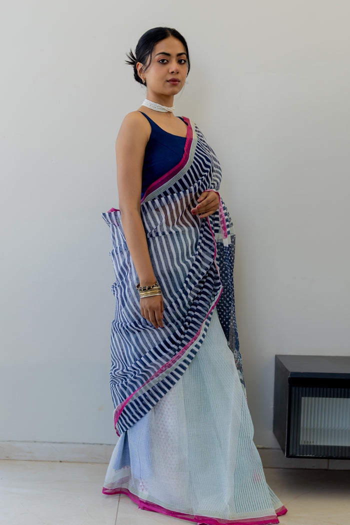 Exclusive Amounee Sanganeer Hand Block Printed Kota Saree