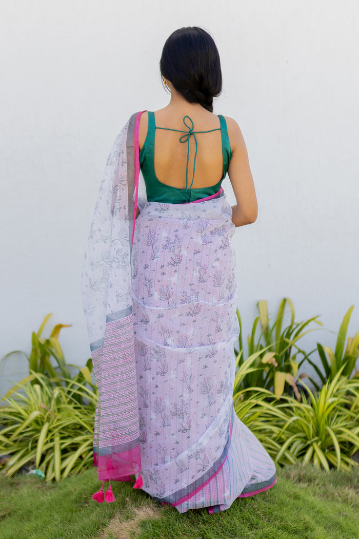 Exclusive Amounee Sanganeer Hand Block Printed Kota Saree
