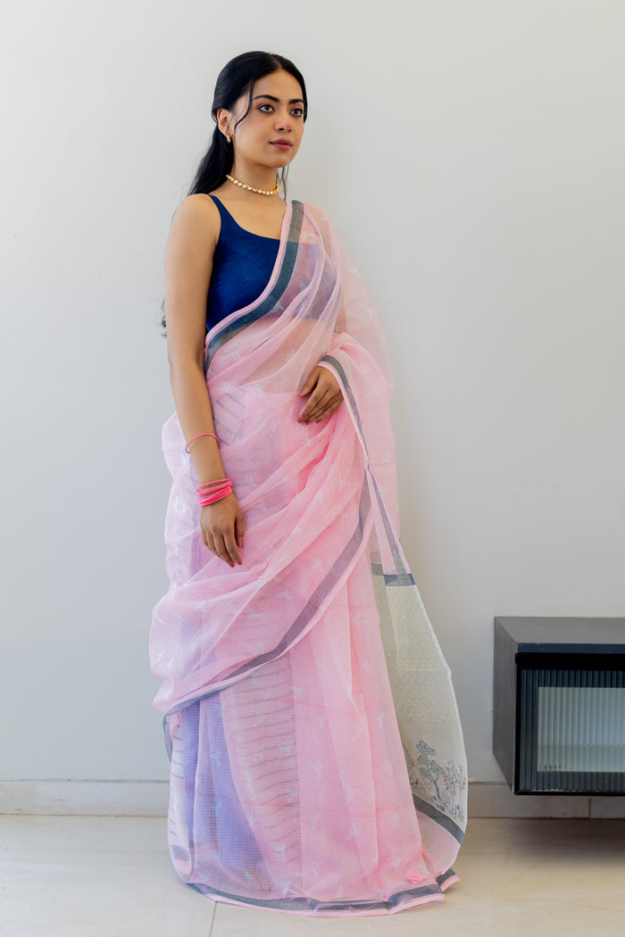 Exclusive Amounee Sanganeer Hand Block Printed Kota Saree