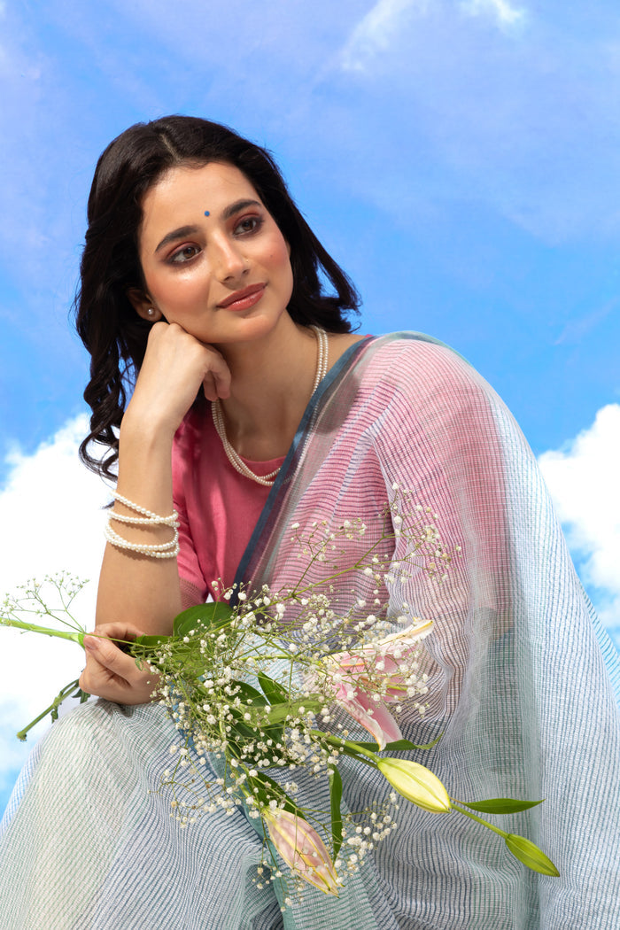 Exclusive Amounee Sanganeer Hand Block Printed Kota Saree