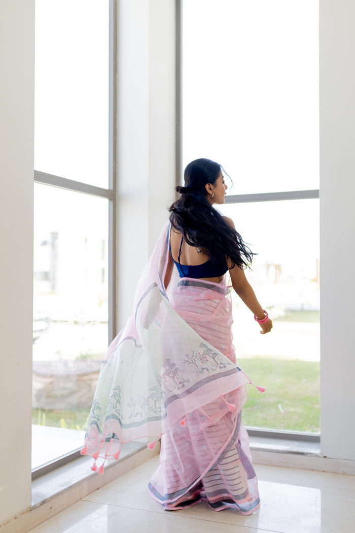 Exclusive Amounee Sanganeer Hand Block Printed Kota Saree