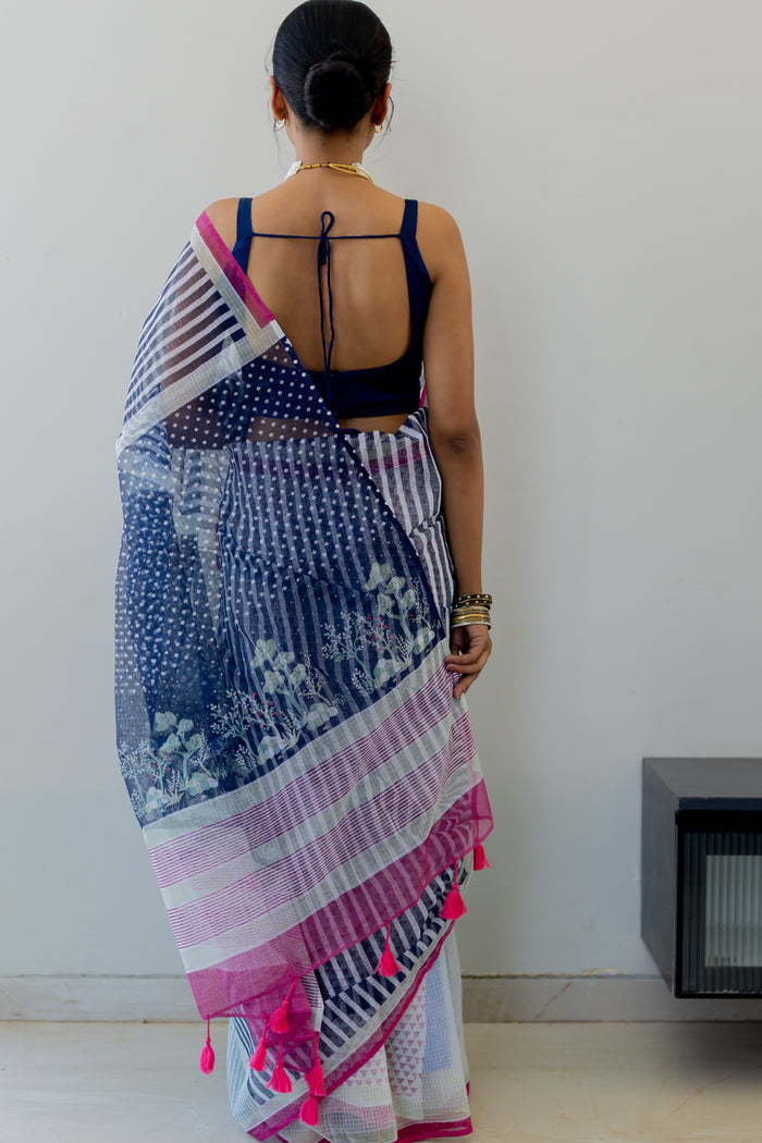 Exclusive Amounee Sanganeer Hand Block Printed Kota Saree