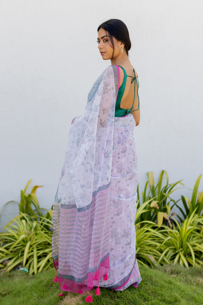 Exclusive Amounee Sanganeer Hand Block Printed Kota Saree
