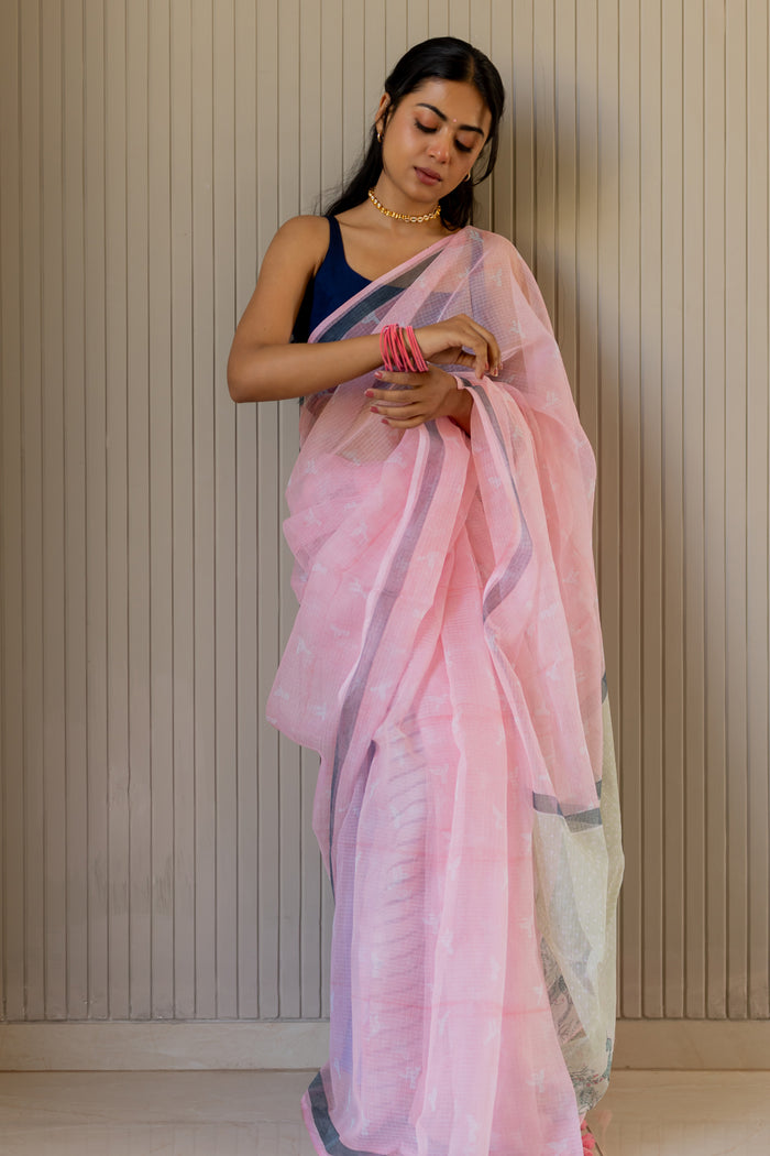 Exclusive Amounee Sanganeer Hand Block Printed Kota Saree