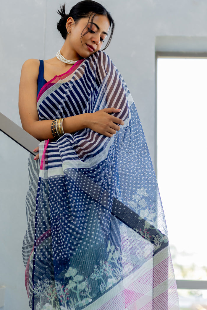 Exclusive Amounee Sanganeer Hand Block Printed Kota Saree