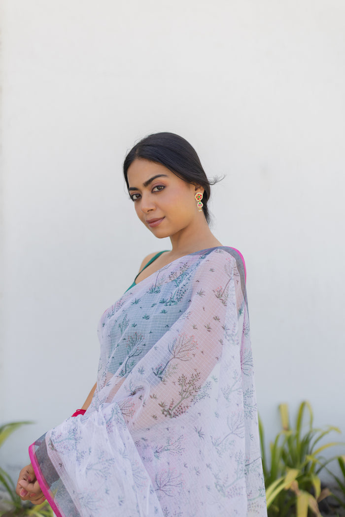 Exclusive Amounee Sanganeer Hand Block Printed Kota Saree