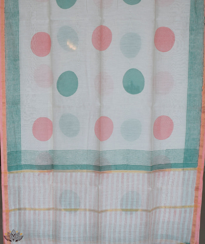 Exclusive Amounee Sangneer Hand Block Printed Chanderi Suit Piece with Chanderi Dupatta