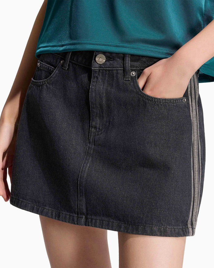 Skirts adidas Originals Denim 3 Stripes Women's Short Skirt - KQ6485