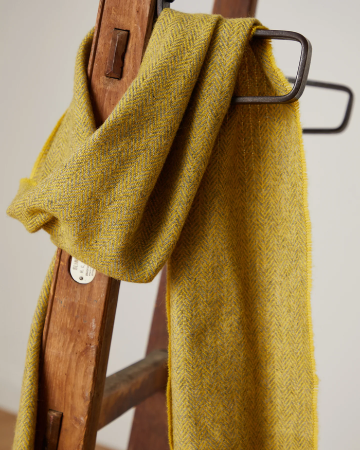 Foxford Gold Herringbone Lambswool Scarf
