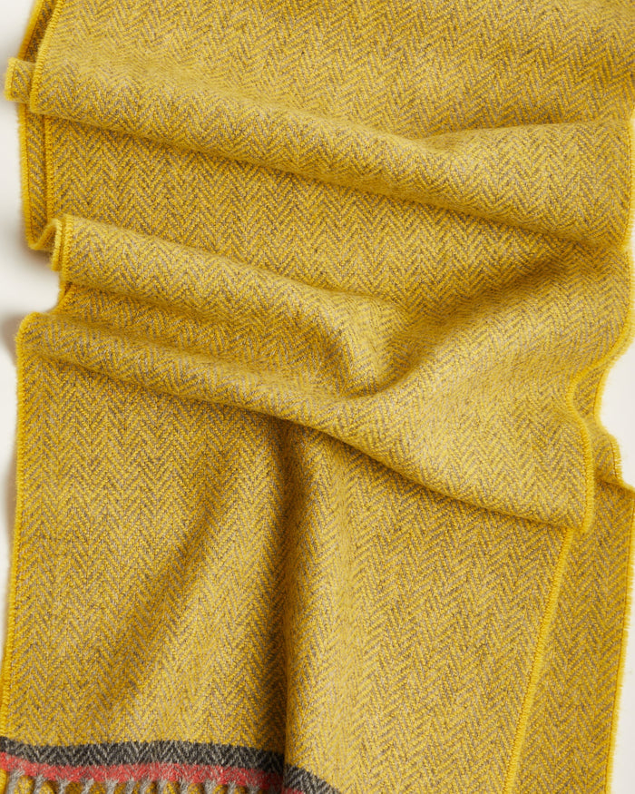 Foxford Gold Herringbone Lambswool Scarf