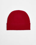 Foxford Red Ribbed Cashmere Beanie