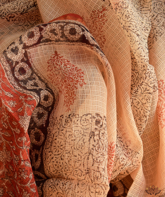 Handblock Printed Bagru cotton Suits with Kota Dupatta