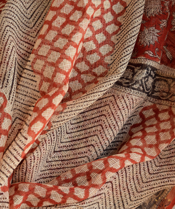 Handblock Printed Bagru cotton Suits with Kota Dupatta