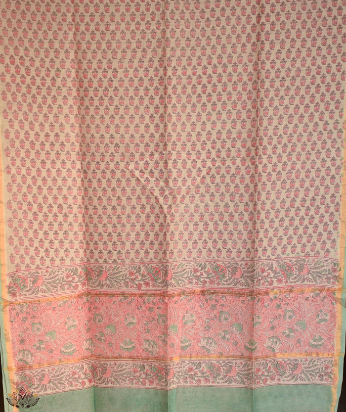HANDBLOCK PRINTED SANGANEER CHANDERI SUITS