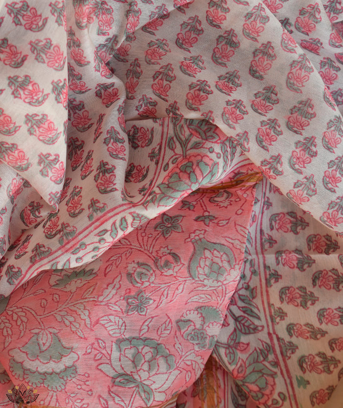 HANDBLOCK PRINTED SANGANEER CHANDERI SUITS