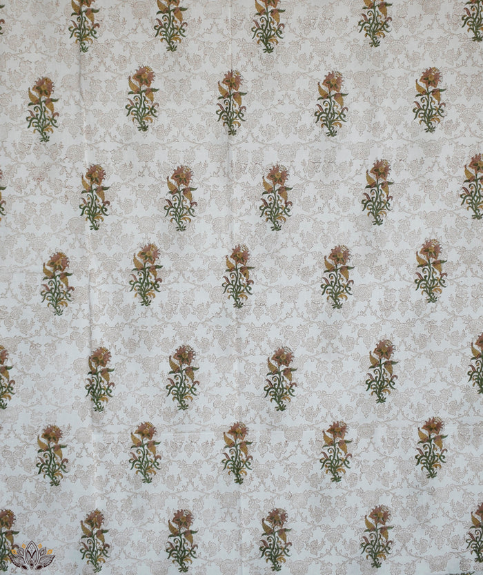 HANDBLOCK PRINTED SANGANEER COTTON SUITS WITH KOTA DUPATTA