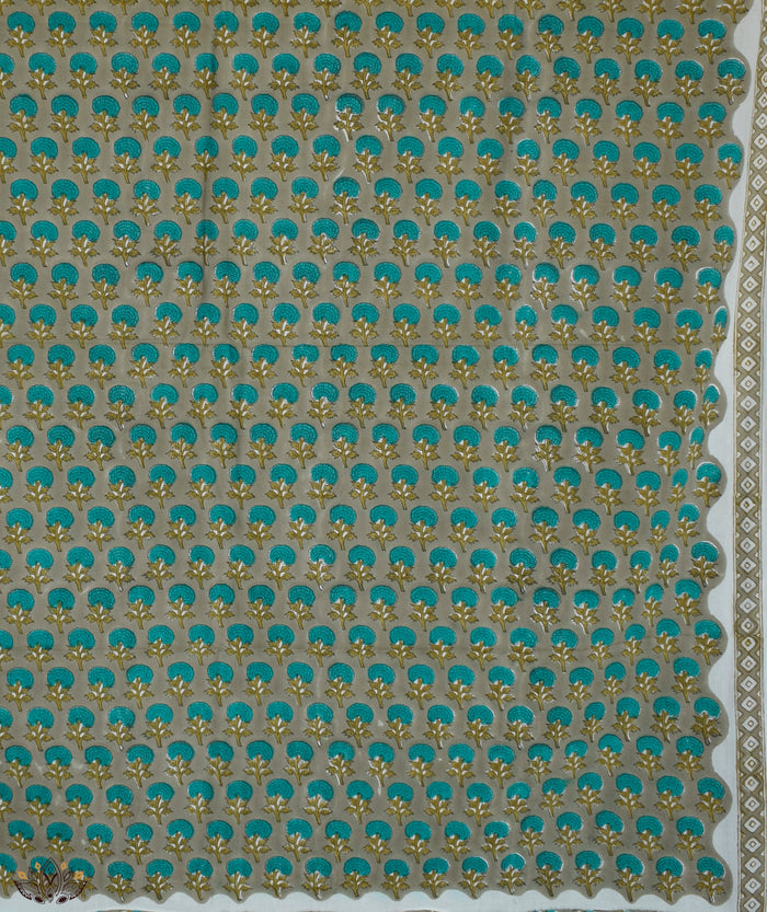 HANDBLOCK PRINTED SANGANEER COTTON SUITS WITH KOTA DUPATTA