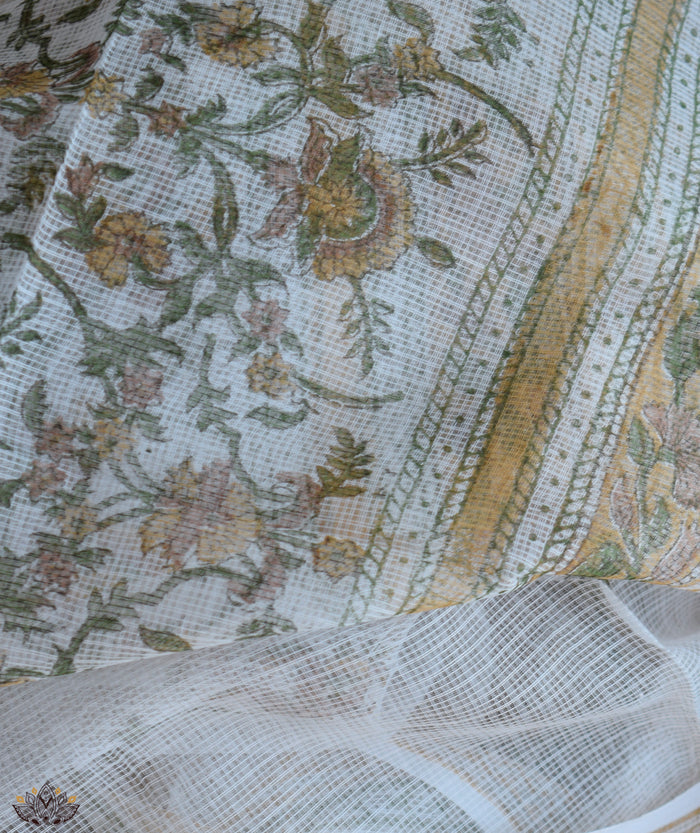 HANDBLOCK PRINTED SANGANEER COTTON SUITS WITH KOTA DUPATTA