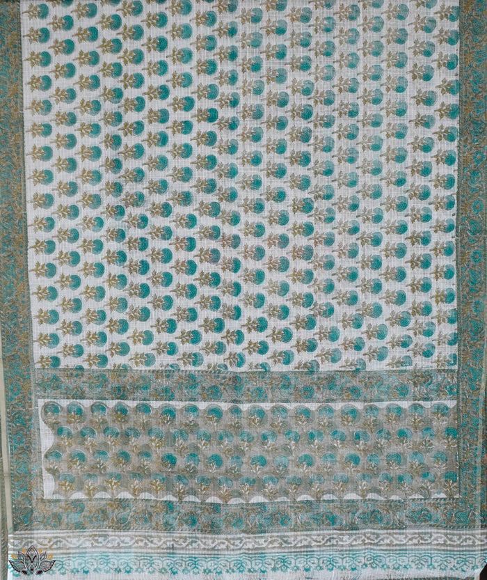 HANDBLOCK PRINTED SANGANEER COTTON SUITS WITH KOTA DUPATTA