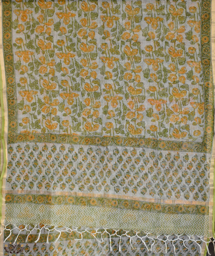 HANDBLOCK PRINTED SANGANEER COTTON SUITS WITH KOTA DUPATTA