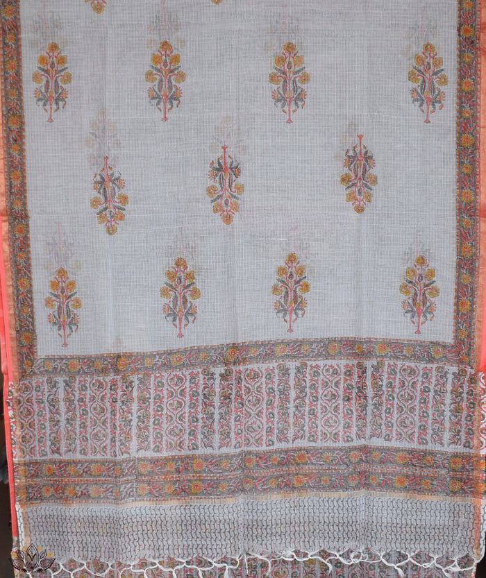 HANDBLOCK PRINTED SANGANEER COTTON SUITS WITH KOTA DUPATTA