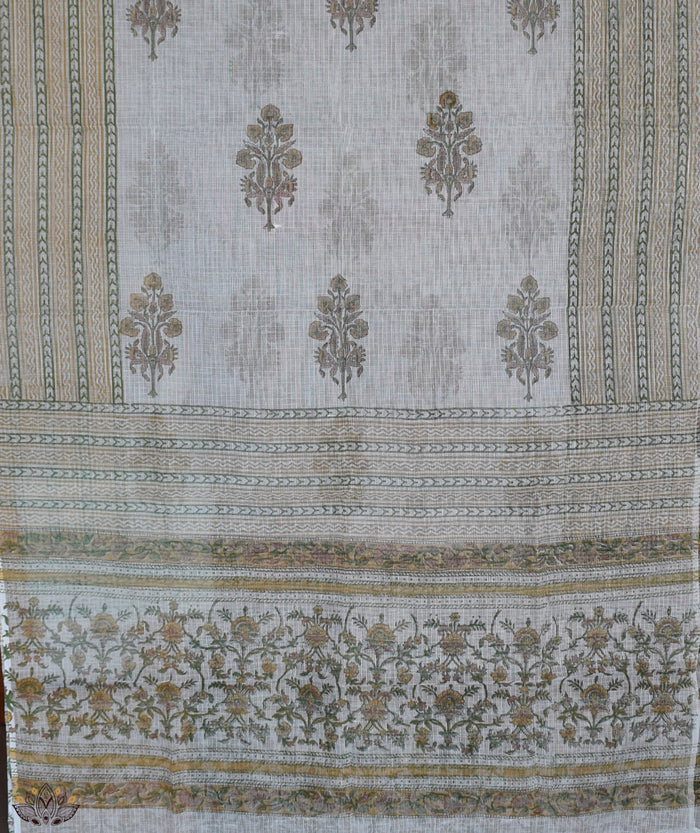 HANDBLOCK PRINTED SANGANEER COTTON SUITS WITH KOTA DUPATTA