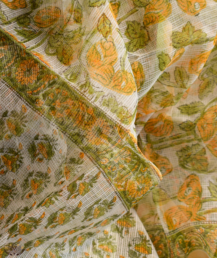HANDBLOCK PRINTED SANGANEER COTTON SUITS WITH KOTA DUPATTA