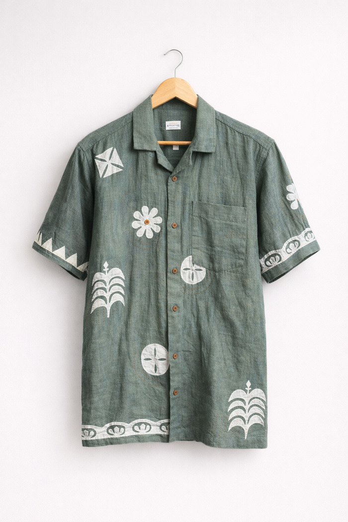 Handstitched Applique Kala Cotton Shirt