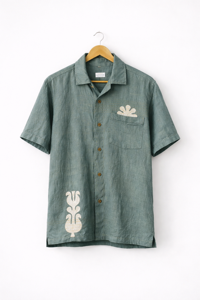 Handstitched Applique Kala Cotton Shirt
