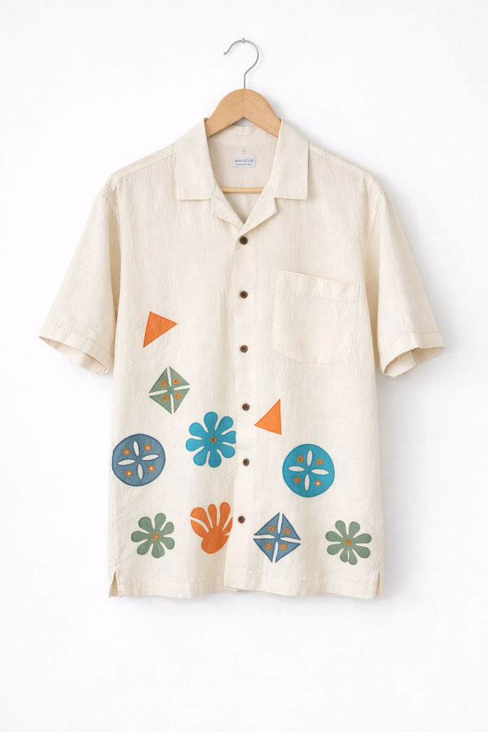 Handstitched Applique Kala Cotton Shirt