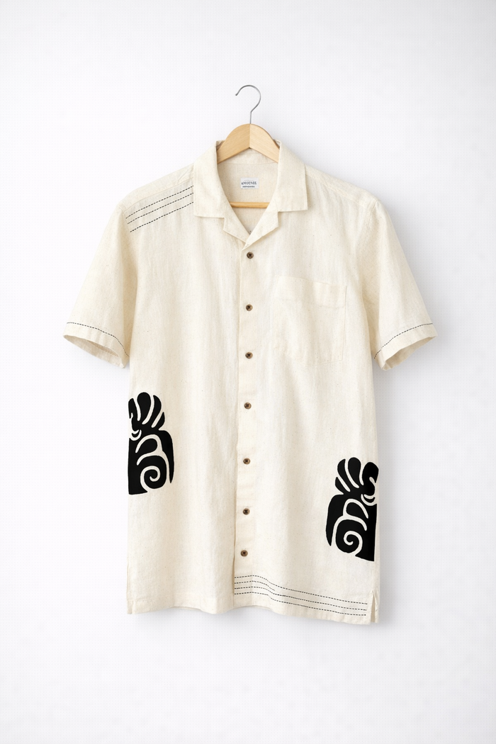 Handstitched Applique Kala Cotton Shirt