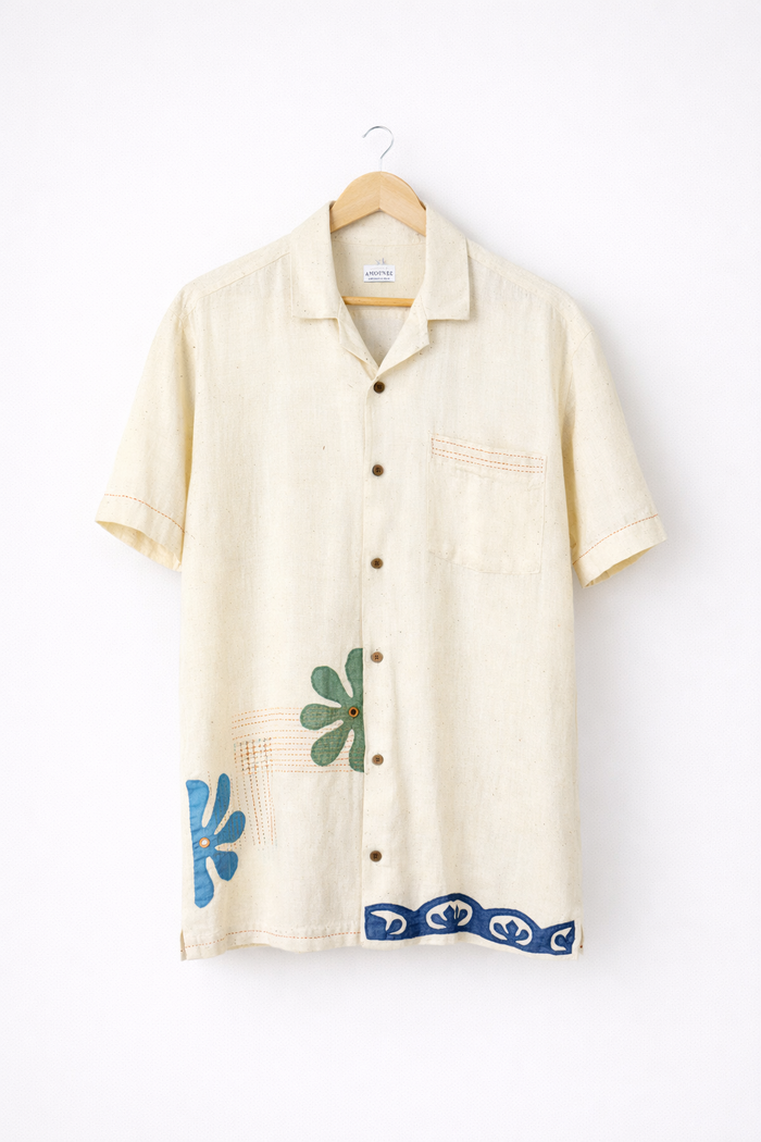 Handstitched Applique Kala Cotton Shirt