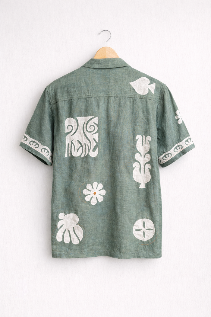 Handstitched Applique Kala Cotton Shirt