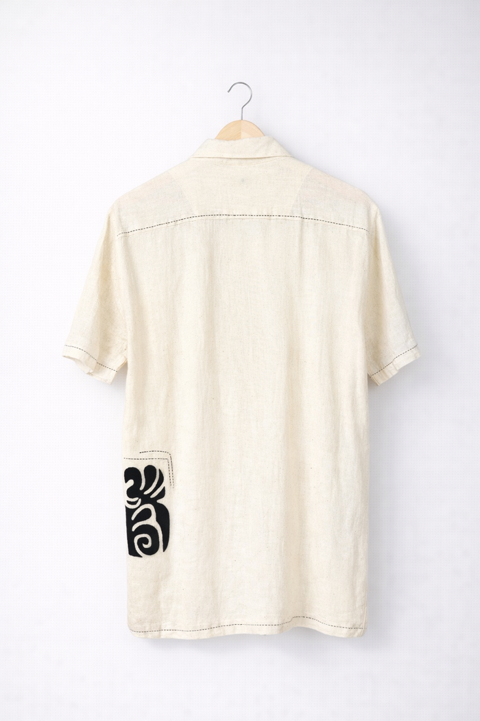 Handstitched Applique Kala Cotton Shirt
