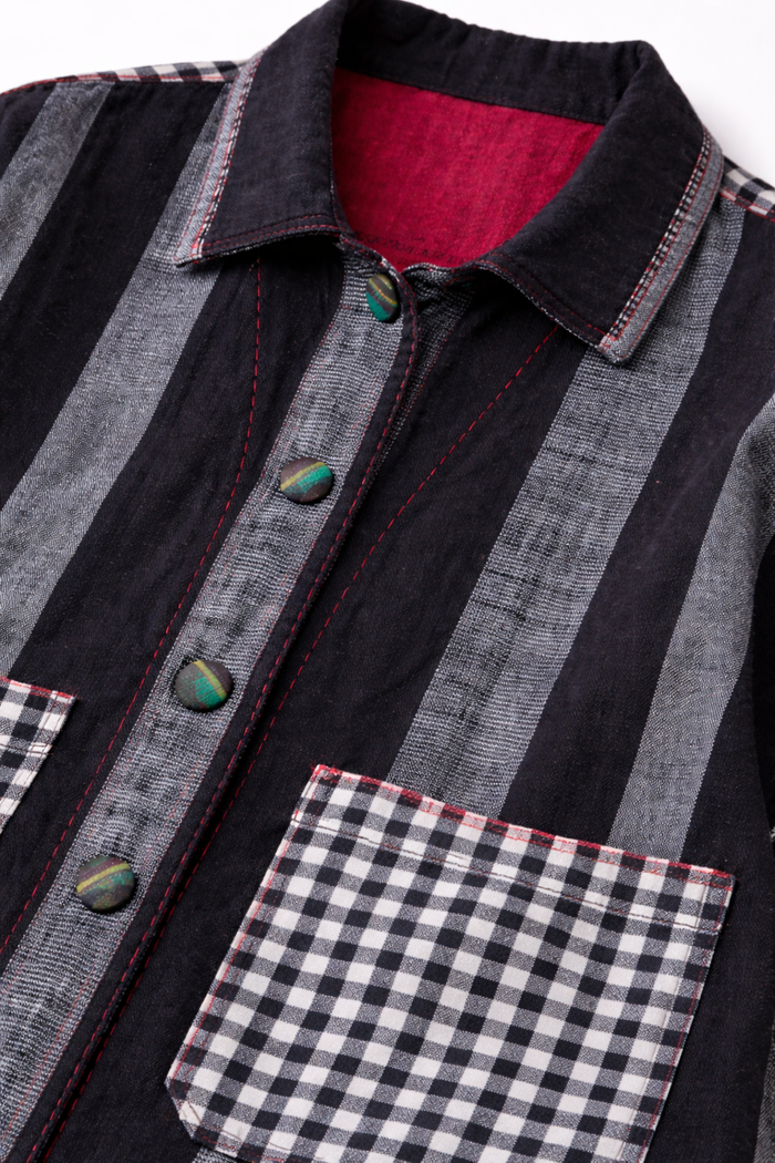 Handwoven Kala Cotton Shacket - Black