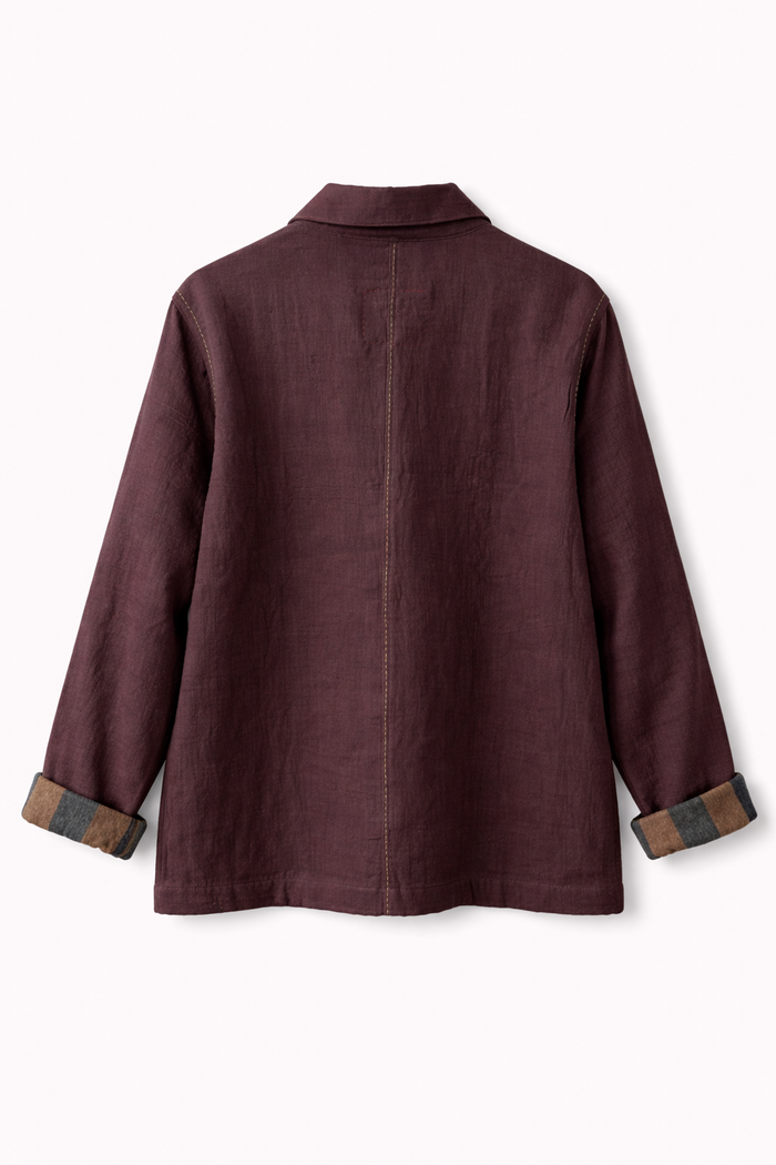 Handwoven Kala Cotton Shacket - Brown