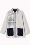 Handwoven Kala Cotton Shacket - dark indigo