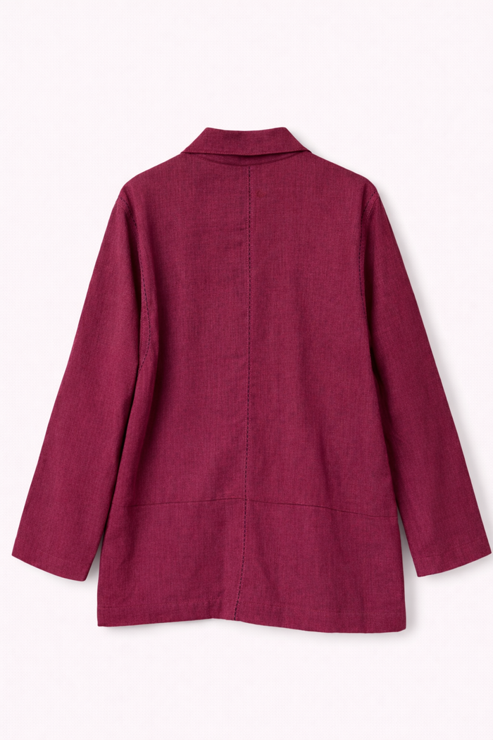 Handwoven Kala Cotton Shacket - Dark Pink