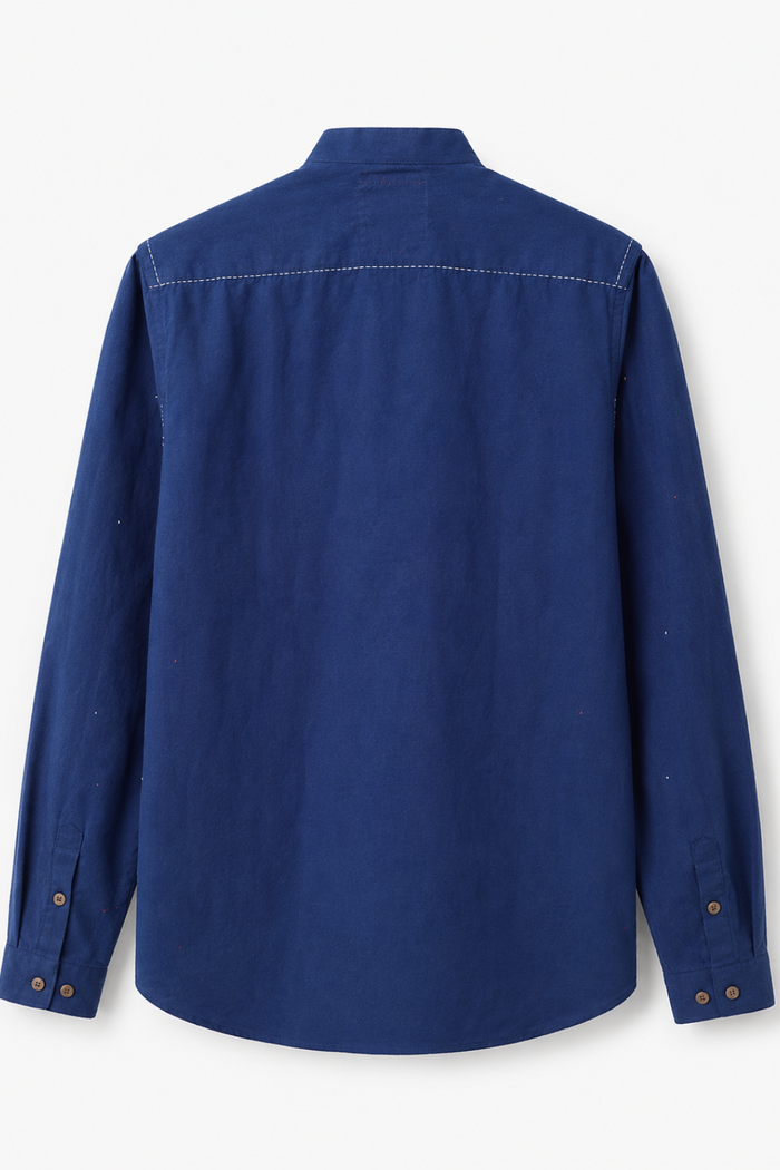Handwoven Kala Cotton Tangaliya Unisex Shirt — Indigo