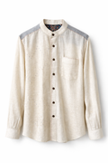 Handwoven Tangaliya Kala Cotton Unisex Shirt - White | Geometric