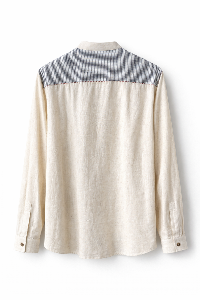 Handwoven Tangaliya Kala Cotton Unisex Shirt - White | Geometric