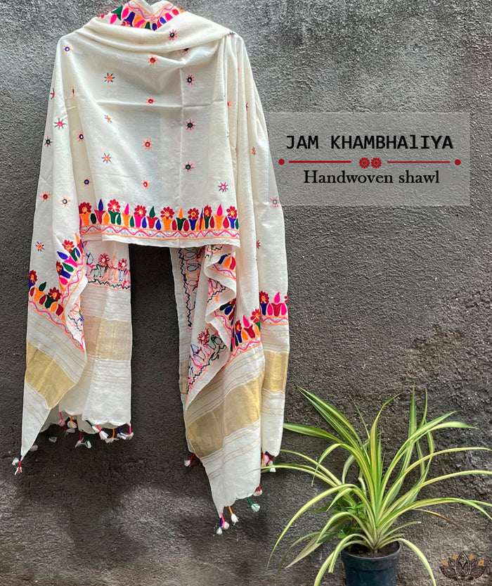 JAM KHAMBHADIYA HAND WOVEN SHAWL
