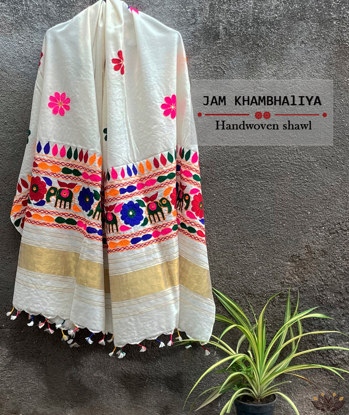 JAM KHAMBHADIYA HAND WOVEN SHAWL