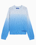 Sweaters Awake NY Hand Dip-Dyed Embroidered Relaxed Men's Sweater - AWK-SP26-KN001-BLU