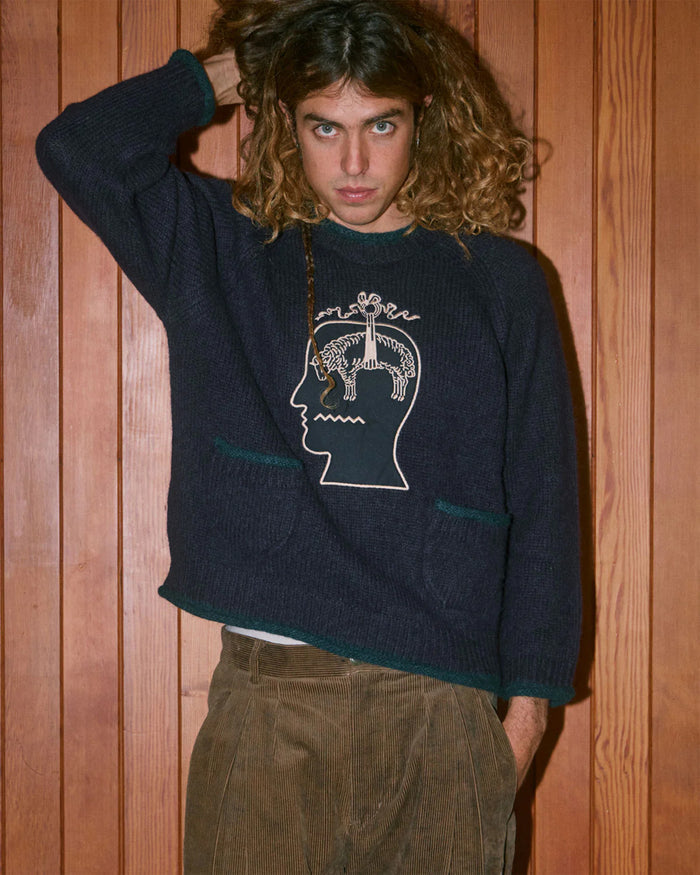Sweaters Brain Dead x Brooks Brothers California Embroidered Relaxed Men's Sweater - BDF25T15004614NY01