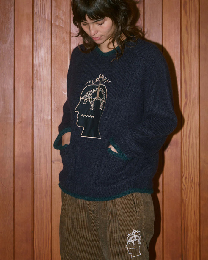 Sweaters Brain Dead x Brooks Brothers California Embroidered Relaxed Men's Sweater - BDF25T15004614NY01