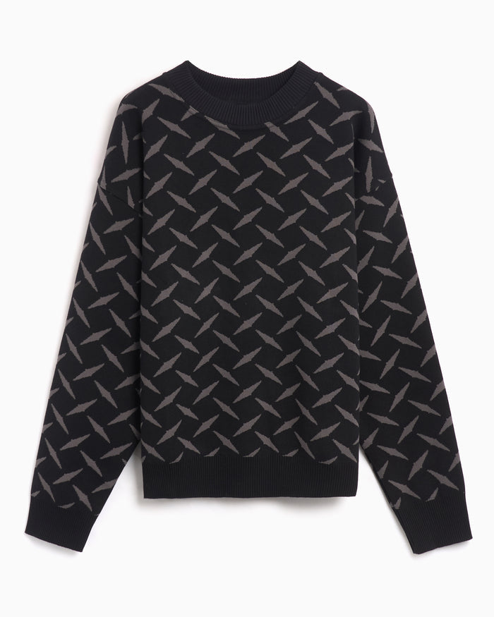 Sweaters RAVE skateboards Boyd Men's Knit Sweater Boxy Men's Sweater - PN21674-Black / Dark Grey