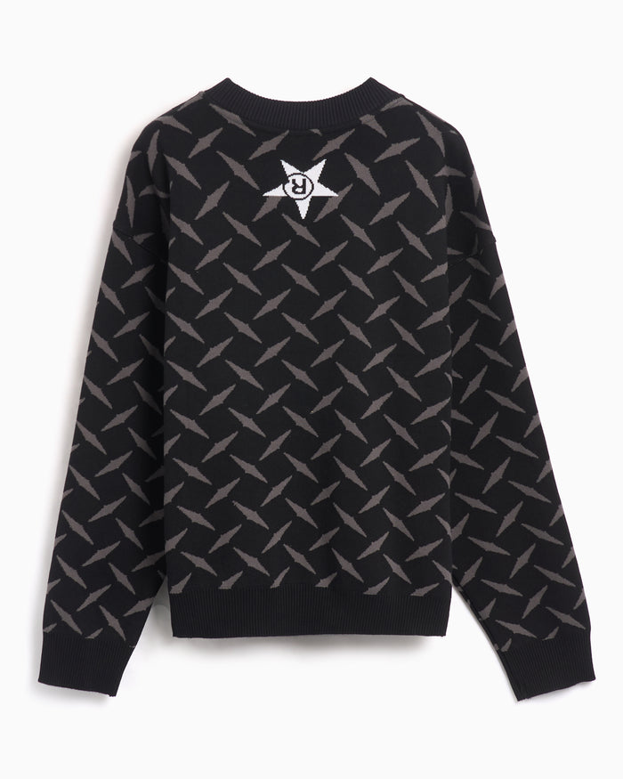 Sweaters RAVE skateboards Boyd Men's Knit Sweater Boxy Men's Sweater - PN21674-Black / Dark Grey